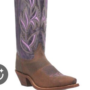 Laredo Larissa Cowboy Boots Brown Purple NWT